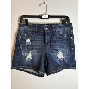 Judy Blue Shorts Womens Medium Distressed Denim High Rise JB6046MD